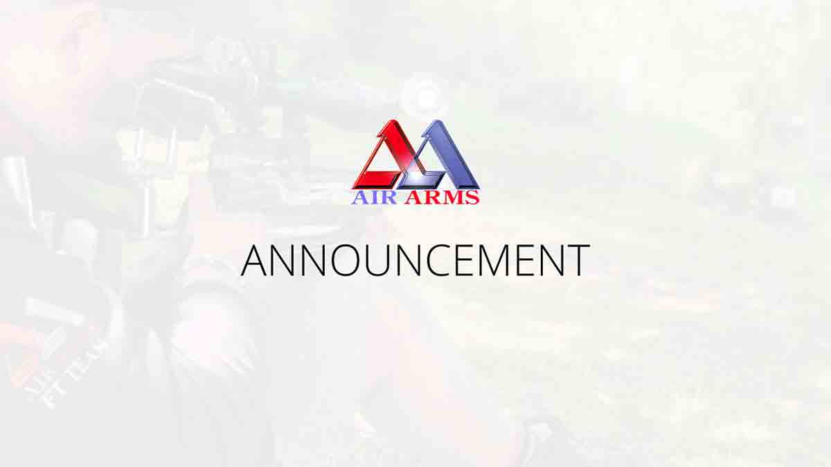 Air Arms Announcement - 2020 RSN10 Cup Competition Cancelled.